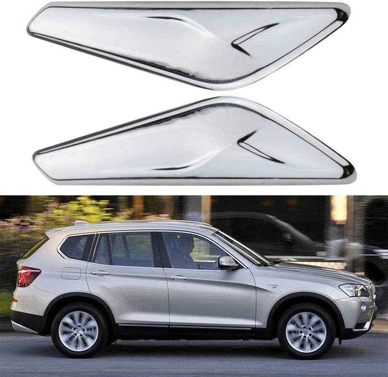 NFSpeeding 2PCS Front Fender Chrome Finisher Trim Right Left Side Fits X3 F25 X4 F26 2011 2012 2013 2014 2015 2016 2017 Replaces 51117338569 51117338570 (Driver & Right Side) - Image 5